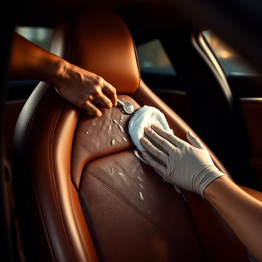 Detailing premium leather interior